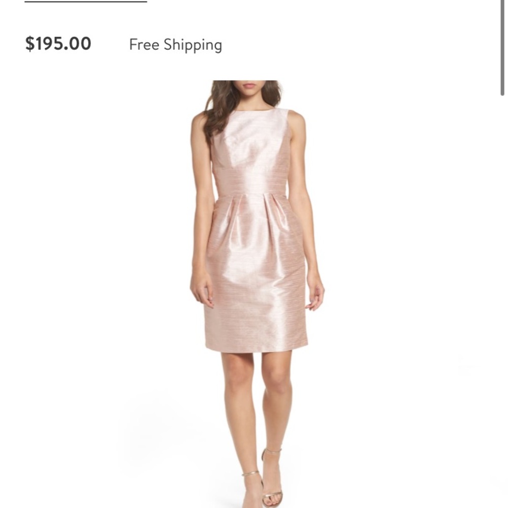 Alfred dung petal pink boatneck sheath dress